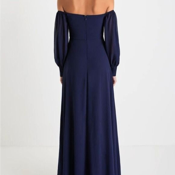 Lulus Feel the Romance Navy Blue Off-the-Shoulder Maxi Dress Size 3X NEW - Picture 11 of 12
